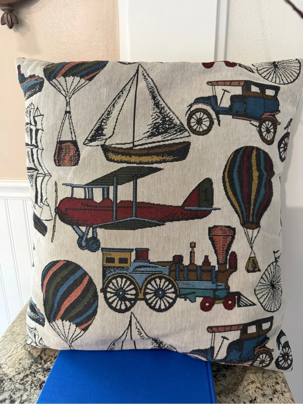 Vintage Transportation Decorative Throw Pillow - Multicolor